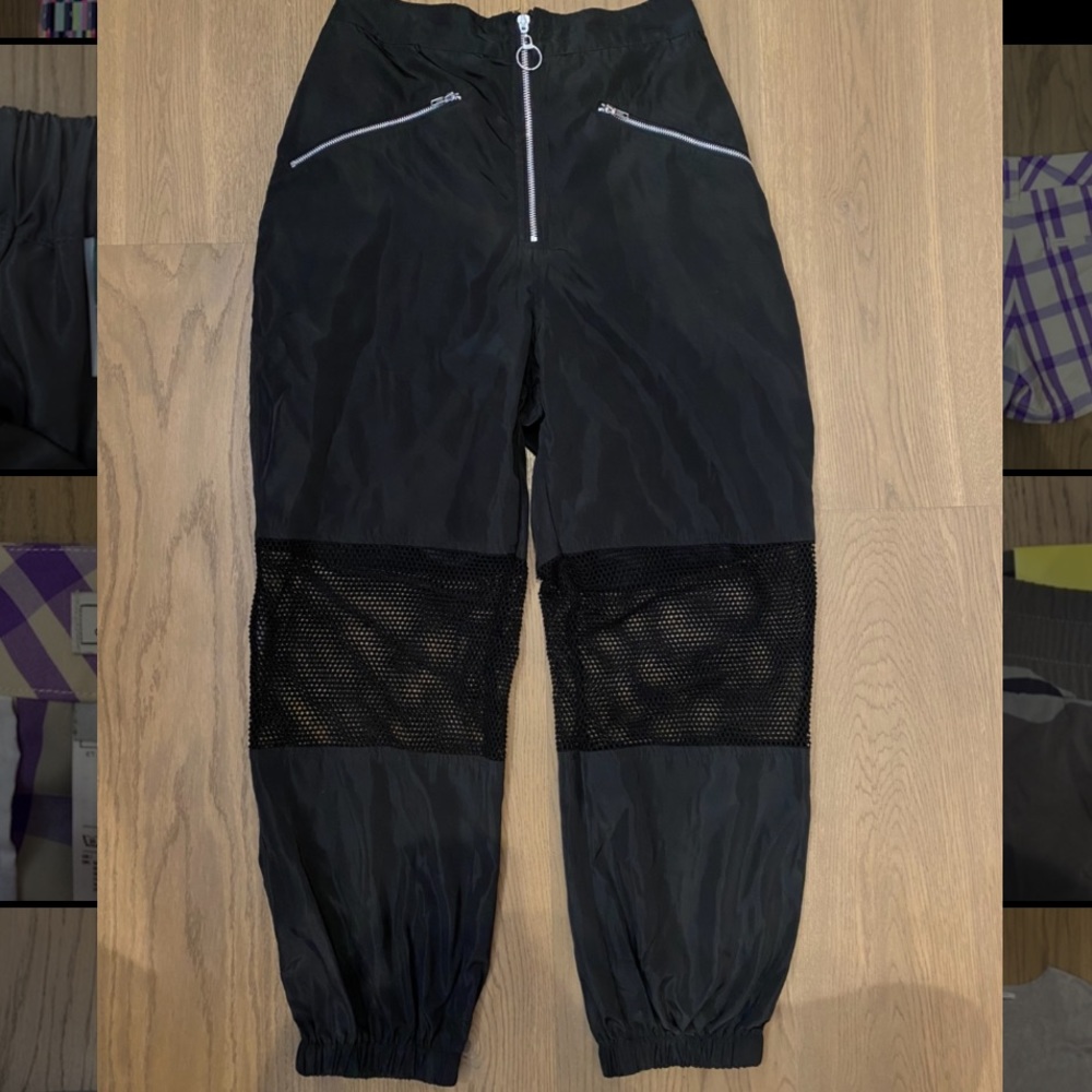 TARGET Black Joggers With Mesh Detailing